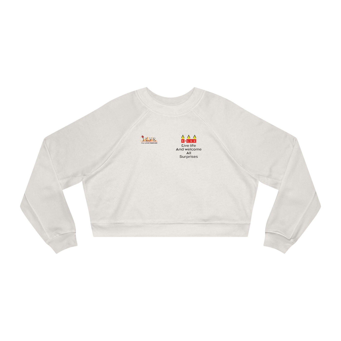 Cropped Fleece Pullover - Live Forever Inspirational Design