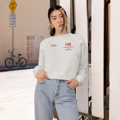 Cropped Fleece Pullover - Live Forever Inspirational Design